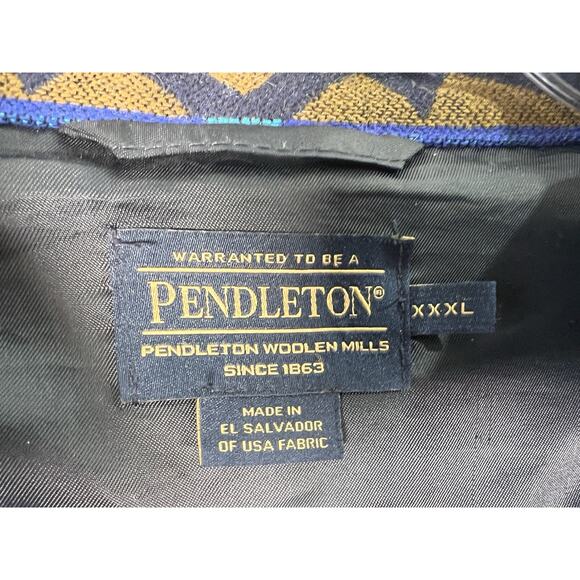 Pendleton Jacket Mens XXXL 3X Shacket Shirt Lahaina Wave Pattern Hawaiian Surf - Picture 12 of 16